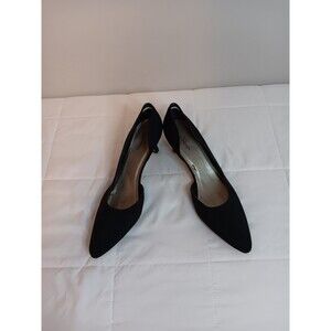 Ross Hommerson Black Heels Fabric Upper Leather Soles Sz 10 Formal Dressy